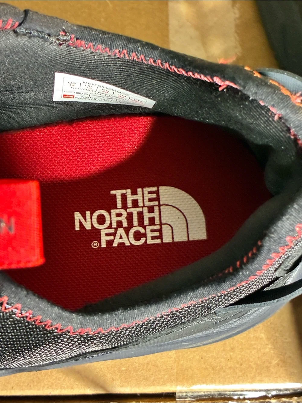 THE NORTH FACE Trail Escape Edge Hiking Shoes – Men’s Size 14 D – Black/Red